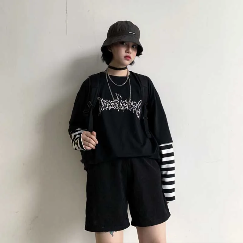 NiceMix, осенняя американская простая футболка с буквенным принтом, мужская хлопковая Ретро пуловер Харадзюку, женская рубашка с коротким рукавом, Топ