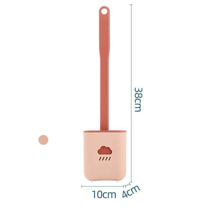 

Hot Silicone WC Toilet Brush Flat Head Flexible Soft Bristles BrushQuick Drying Holder Set Cleaning Brush For WC Accessories