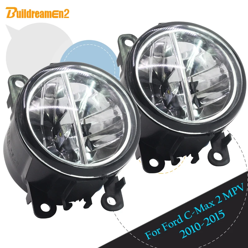 

Buildreamen2 For Ford C-Max 2 MPV 2010 2011 2012 2013 2014 2015 Car Front LED Lamp Fog Light Daytime Running Light DRL White 12V