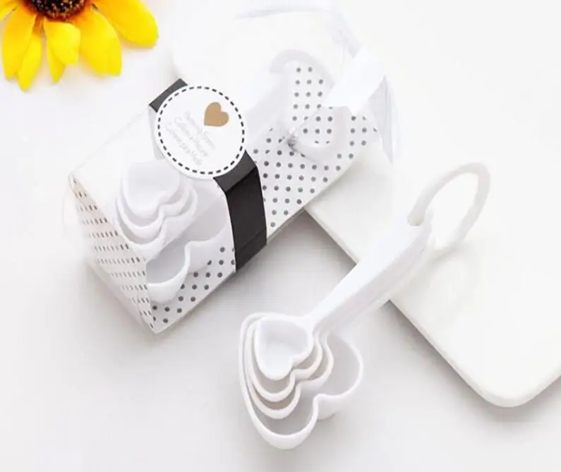 4 шт. творческий в форме сердца набор мерной ложки пластиковые измерения для