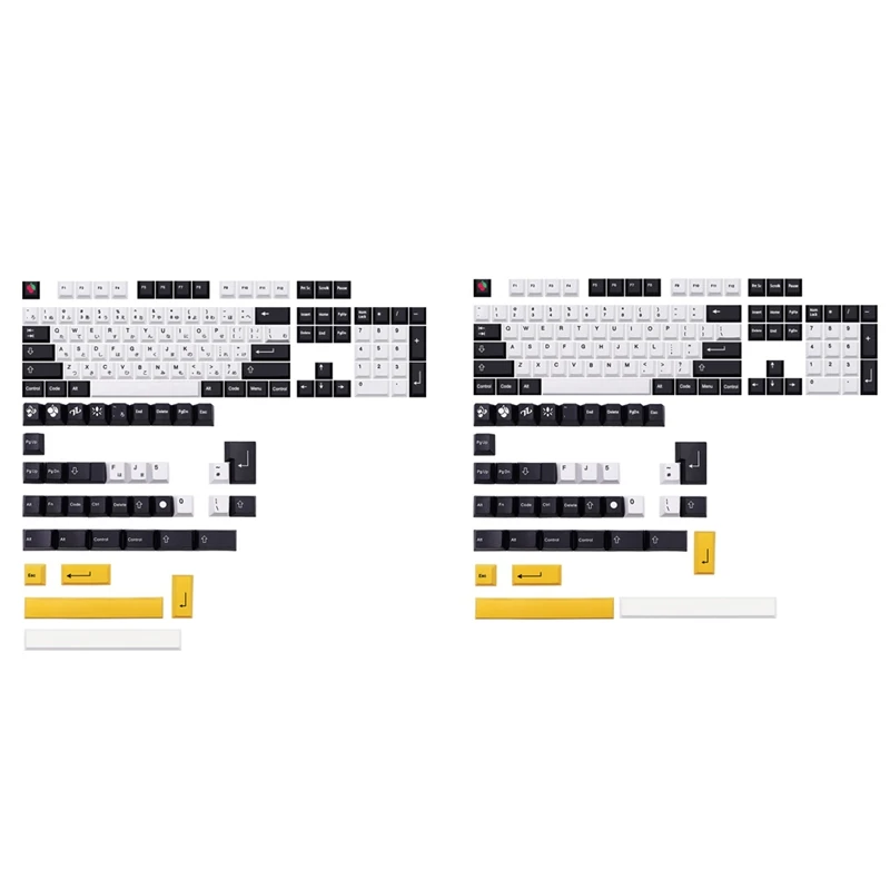 

143 Keys PBT Keycap DYE-SUB Cherry Profile Minimalist Black White Keycaps for 61/64/104 Mechanical Keyboard