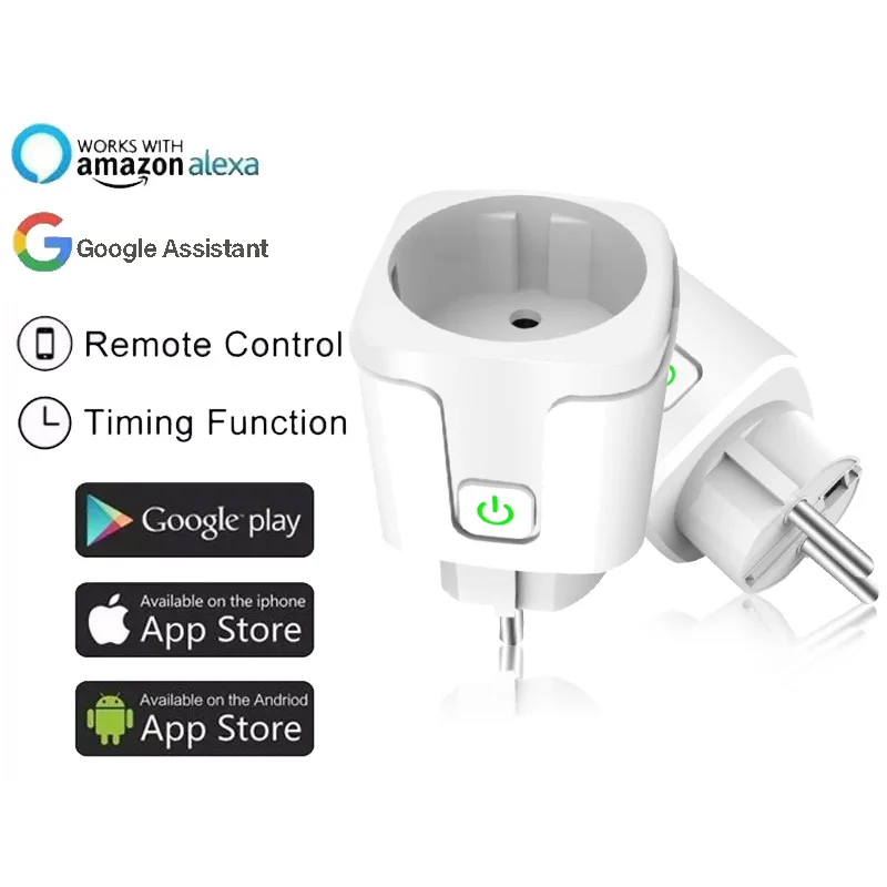 

Smart Plug Portable Control Works with Alexa Google Assistant WiFi Socket Power Monitor Timing Function Tuya SmartLife APP Tools