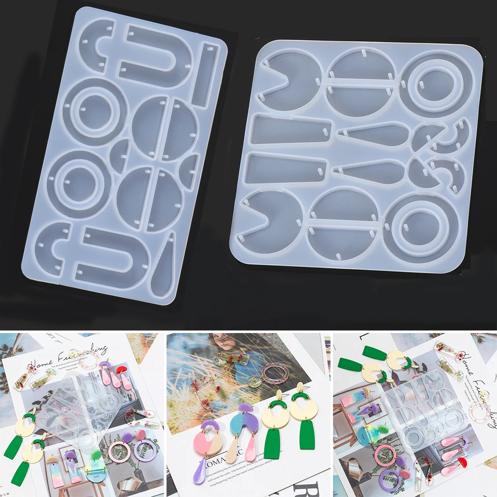

Серьги силиконовая форма DIY ушной кулон УФ эпоксидная форма для DIY ожерелья и брелка Кристалл эпоксидная смола инструмент для изготовления ...