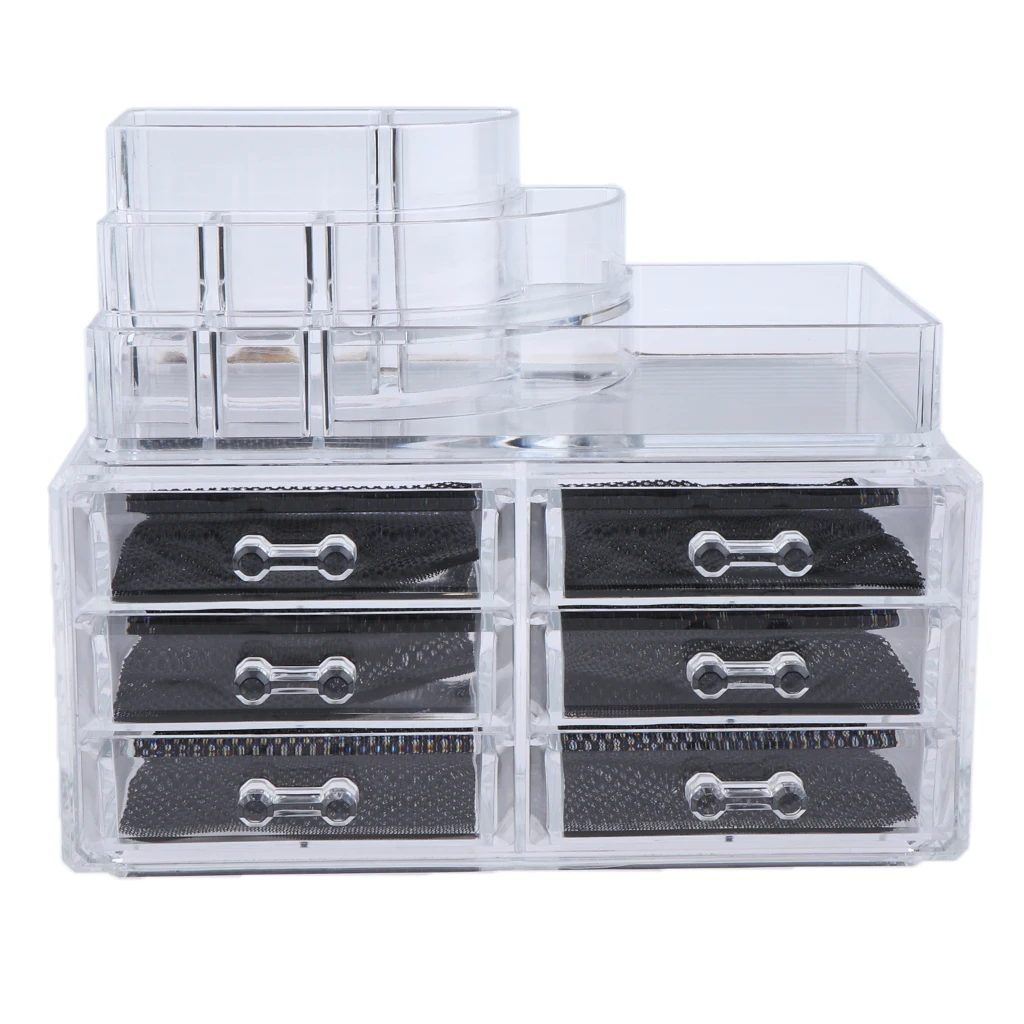 

Makeup Organizer & Drawers Jewelry and Cosmetic Storage Display Holder Stand
