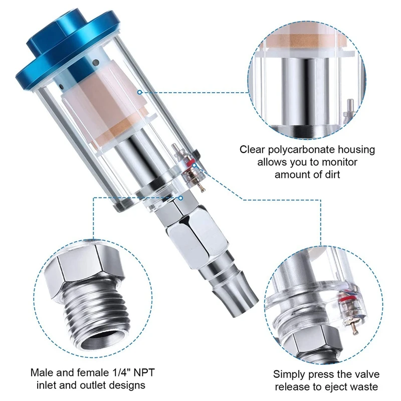 Акция! Фильтр-сепаратор водяного масла фильтр-Аэрограф влагоотделитель 1/4 дюйма