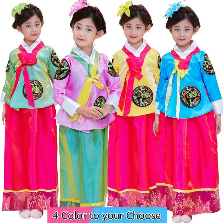 Girls Korean Hanbok Traditional Costumes Ancient Asia Elegant Palace Wedding Oriantal Dance Costume Stage Cosplay | Тематическая