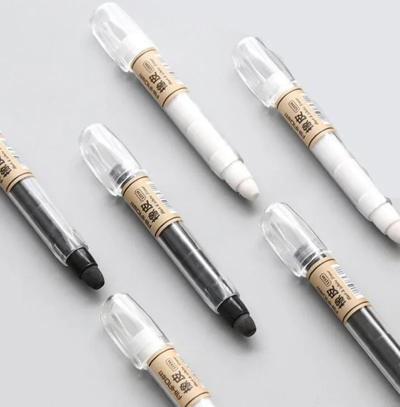 Ластик простой в форме карандаша черный и белый ластик для карандашей школьные