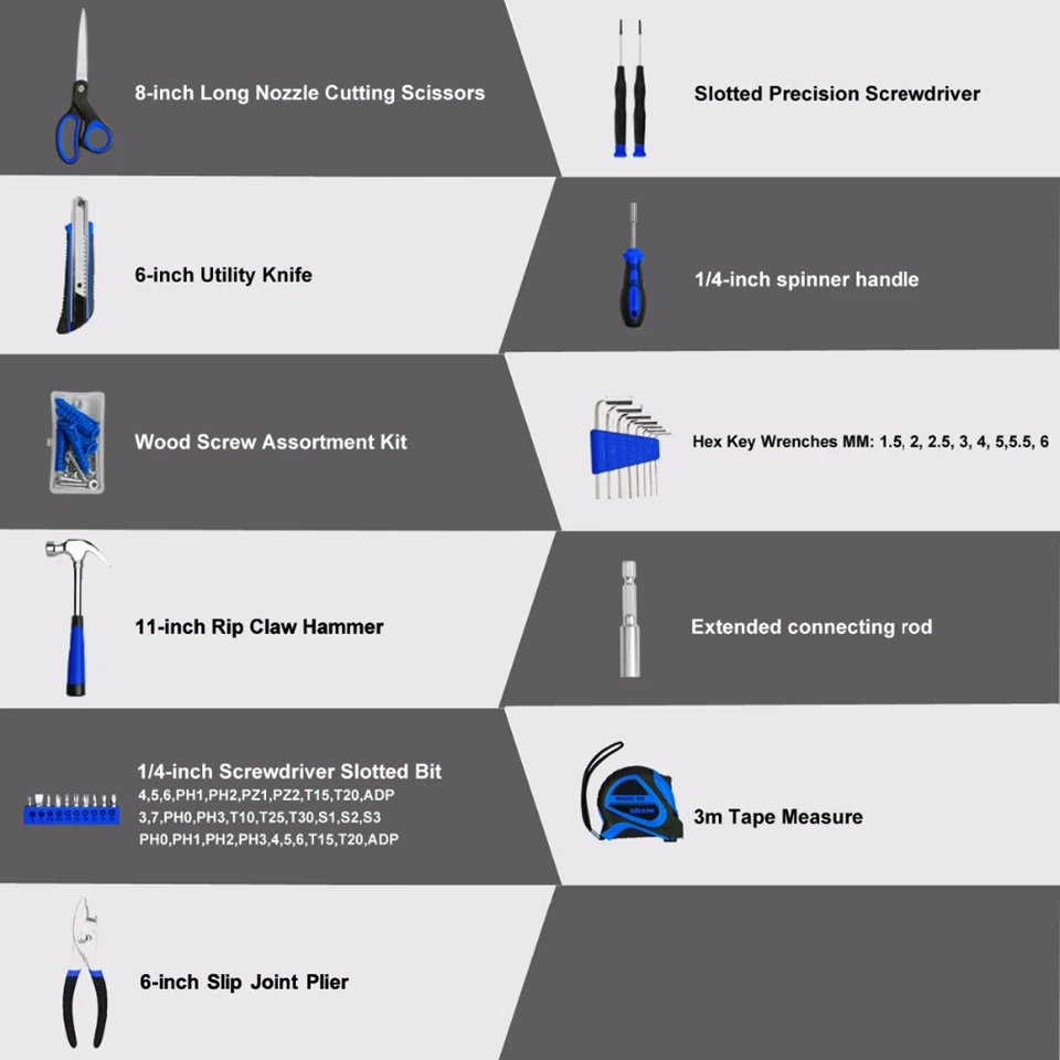 Набор ручных инструментов PROSTORMER для домашнего ремонта ручной инструмент 49 шт. с