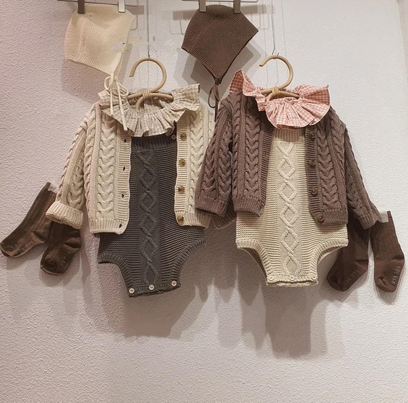 

Korean Winter kids baby girls boys autumn winter full sleeve solid knitted outwear coat toddler children Girls cardigan sweater