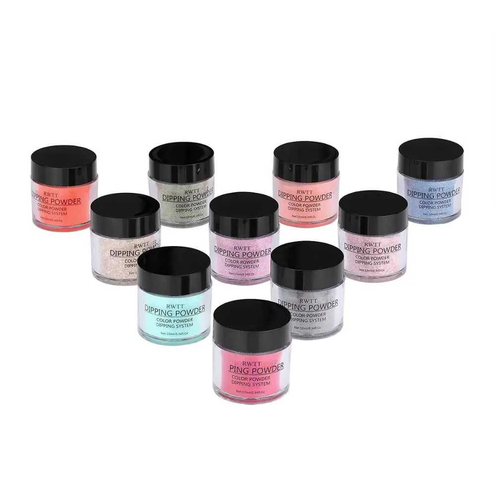 4 бутылки жемчужного цвета для ногтей пылезащитный порошок без лампы вылеченный