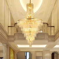 modern chandelier pendant gold crystal ceiling led chandeliers indoor lighting living room hall stair lamp