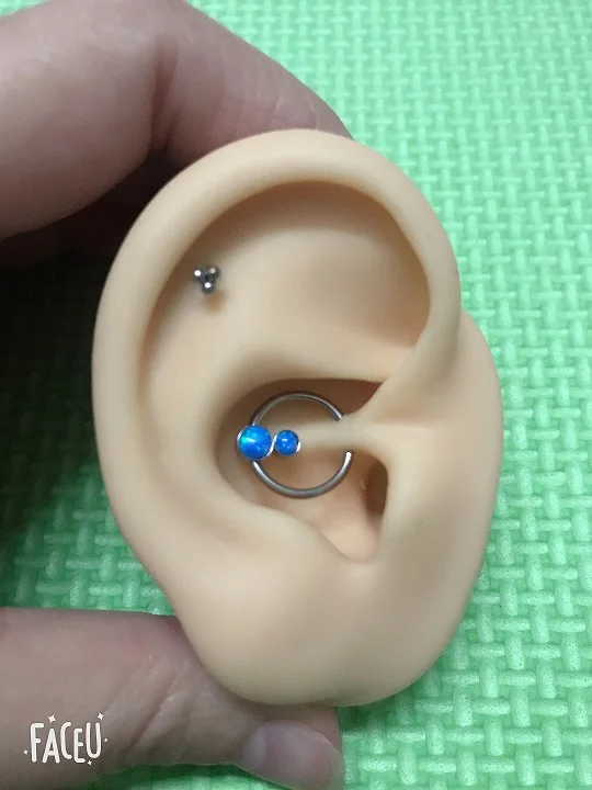 Популярное кольцо для пирсинга в носу с опалом 16G драгоценным камнем бижутерией