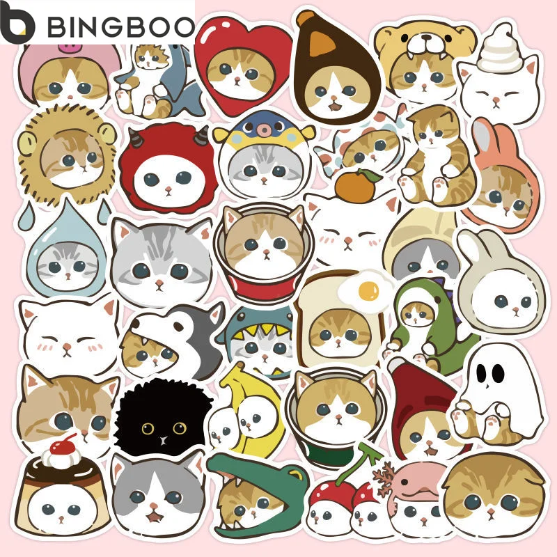 

40PCS Cute Cat Theme Stickers for Water Bottles Laptop HydroFlasks Aesthetic Decals for Laptop Computer Phone Guitar Skateboard