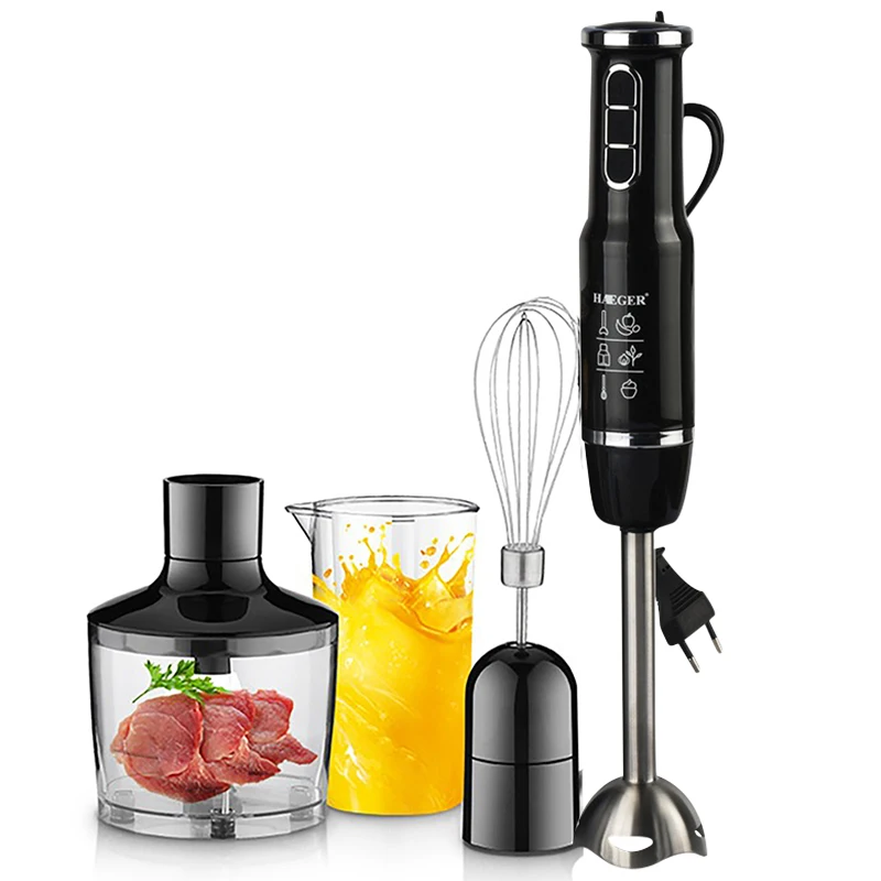 

4-in-1 Blender Mixer Stainless Steel 750-1500W Immersion Hand Stick Vegetable Meat Grinder 500mlChopper Whisk 800ml Smoothie Cup