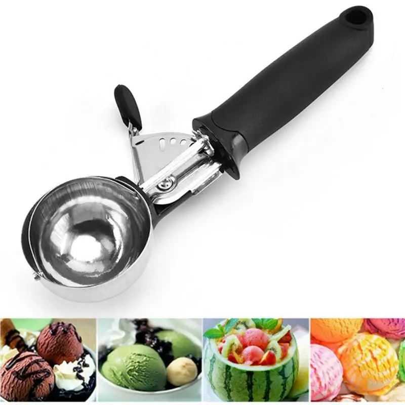 

1 Piece Stainless Steel Ice Cream Spoon Home Fruit Watermelon Digger Scoop Summer Ice Cream Tools Kitchen Gadgets Accessories