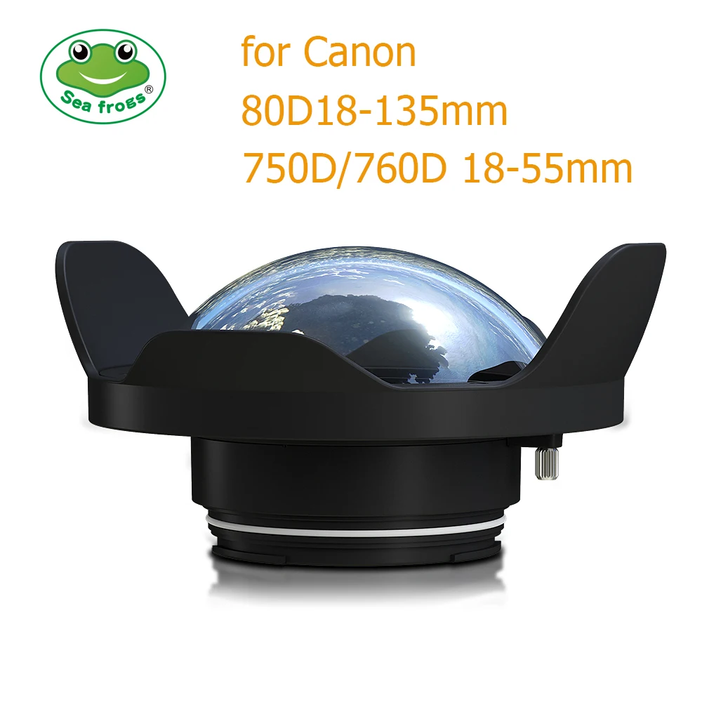 Seafrogs 6 inch Dome Port Wide angle Len For Sony A7R III Canon 750D 80D EOS M3 5D IV Fujifilm J5 Camera underwater Case | Электроника