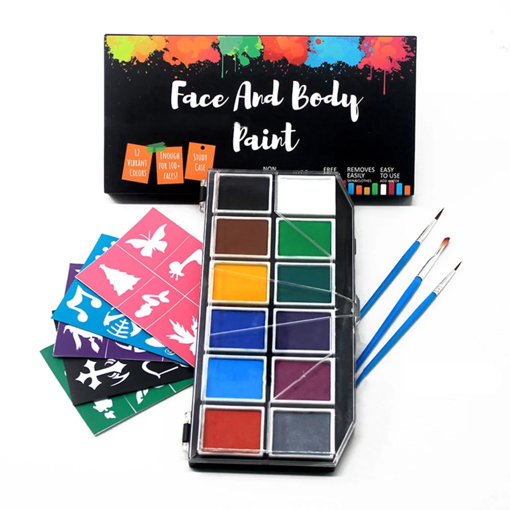 12 Color Solid Watercolor Body Painting Children's Face Painting Paint Set Can Be Washed High Saturation Not Easy To Fade