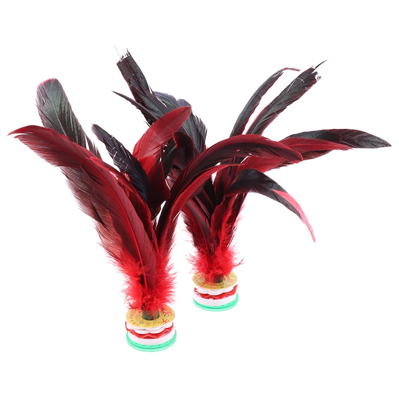 Hot!2pcs Feather Shuttlecock China Jianzi Foot Kick Hand wheel Fancy Goose Fitness entertainment | Спорт и развлечения