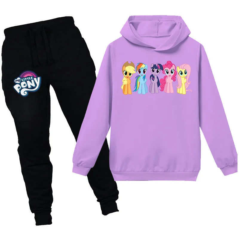 Новые детские толстовки My Little Pony модный детский свитер с капюшоном детская