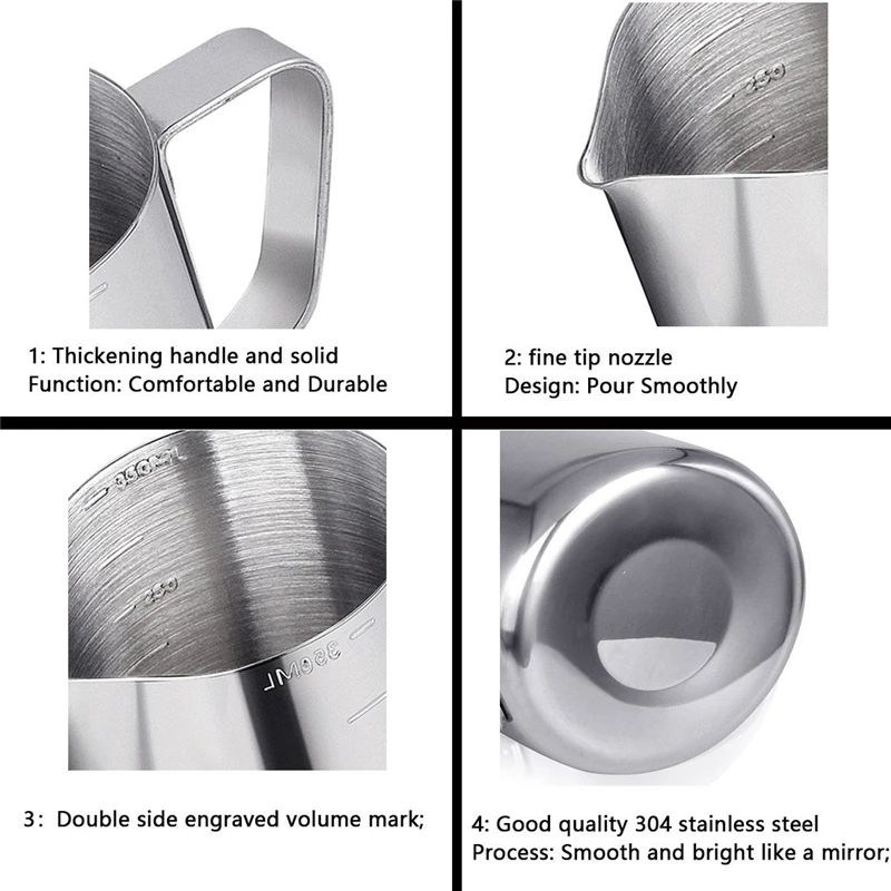 Антипригарное тефлоновое покрытие Нержавеющая сталь кувшин для вспенивания