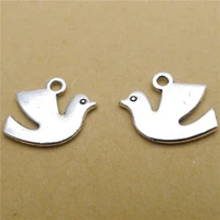 200pcslot vintage silver bird charms 17x13mm earring charms breloque designer charms