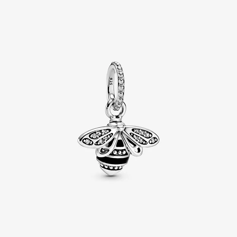 

2020 Spring New 925 Sterling Silver Beads Sparkling Queen Bee Pendant Charms fit Original Pandora Bracelets Women DIY Jewelry