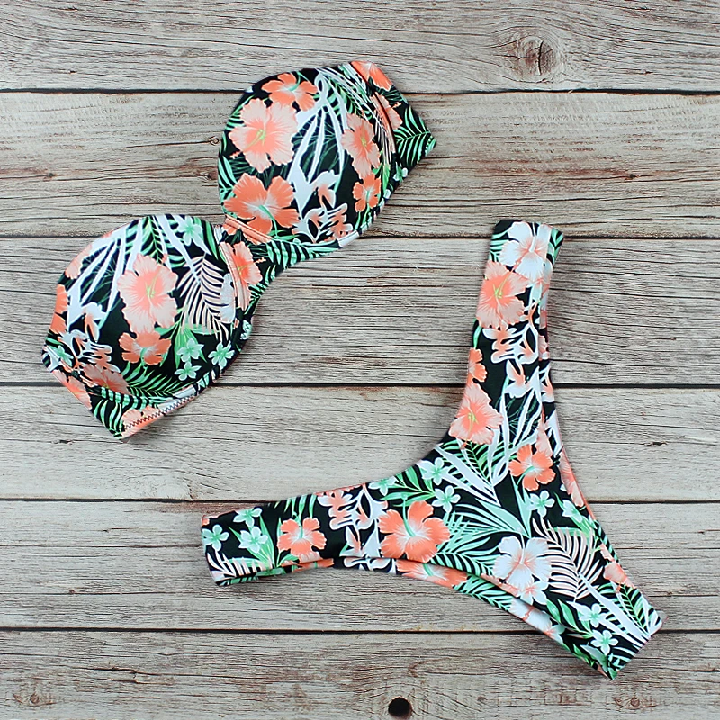 Купальник из двух частей пуш-ап бикини 2020 без бретелек купальник Женский