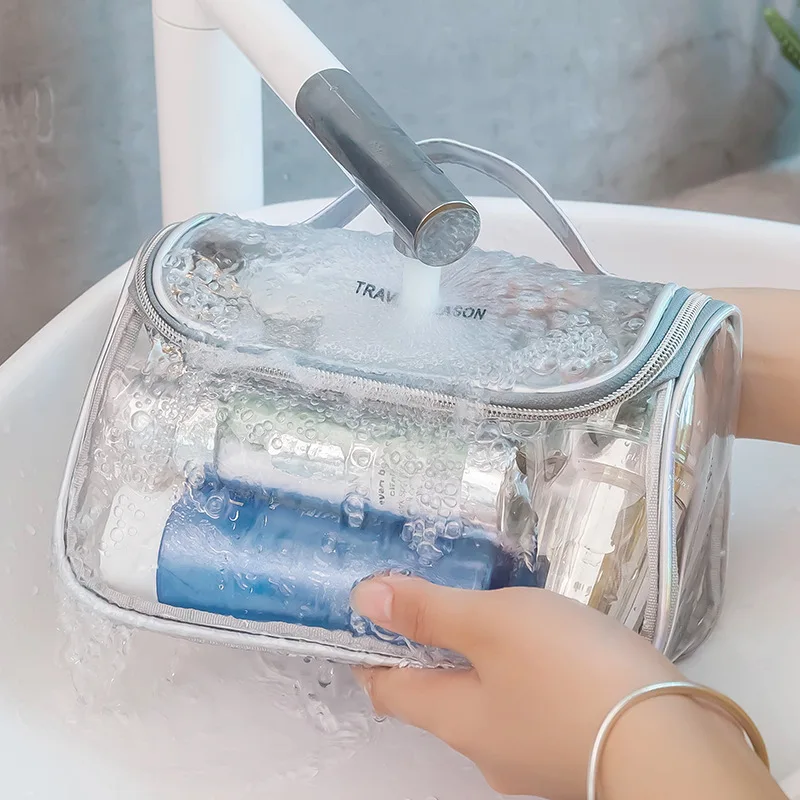 

Fashion Transparent Travel Organizer Clear Makeup Bag Beautician Cosmetic Bag Beauty Case Toiletry Bag Make Up Pouch Wash Bags