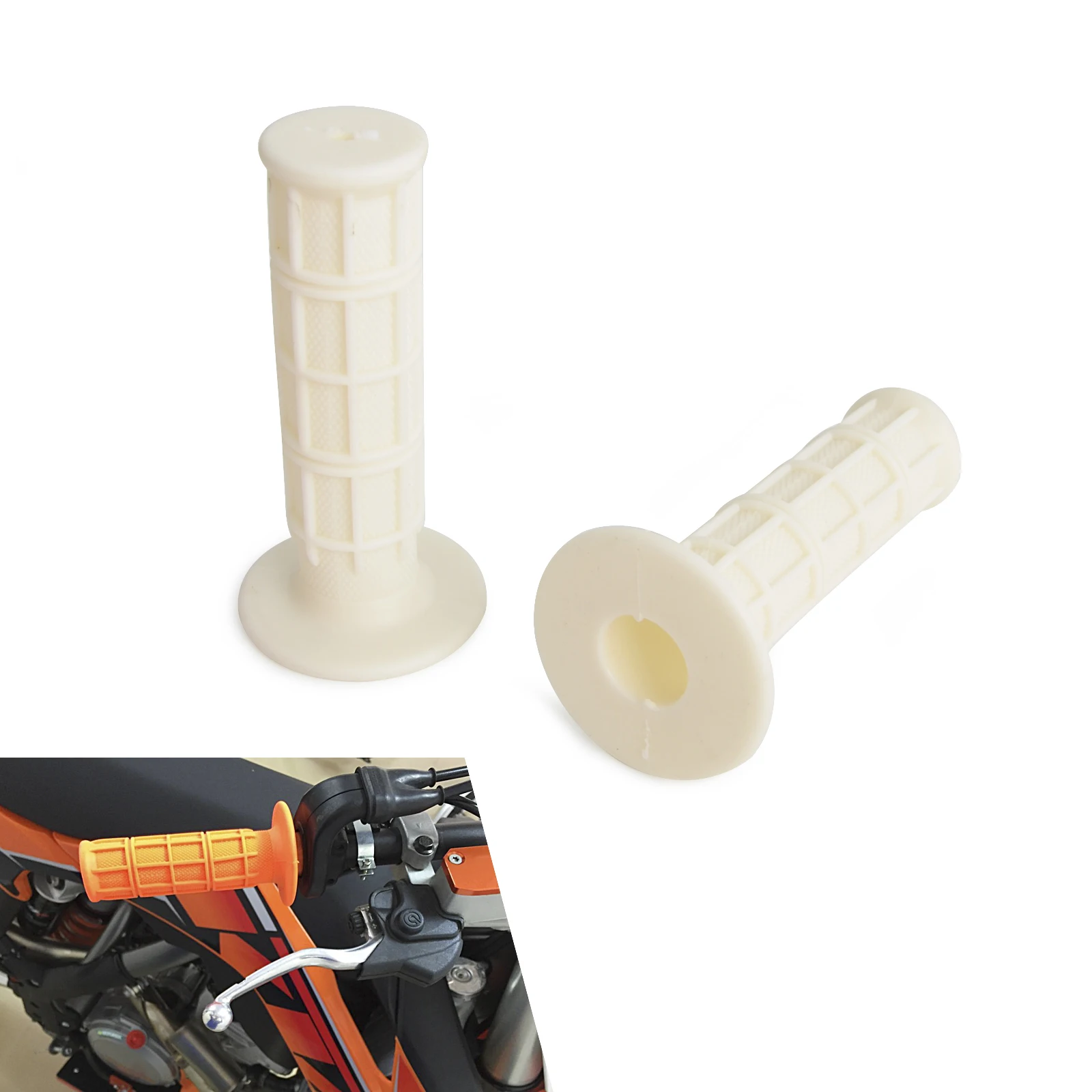 White 22 мм 7/" резиновая рукоятка рукоятки для CRF YZF WRF KXF KLX для моделей ktm и rmz питбайк Мотокросс Мотоцикл эндуро MX внедорожный - Цвет: White