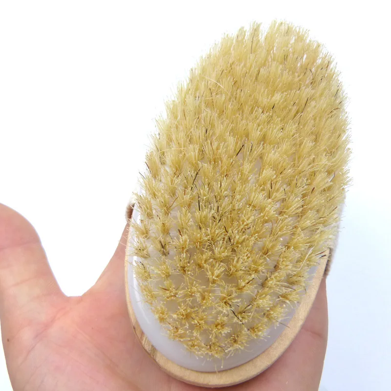 

Wooden Massage Brush Soft Natural Bristle Shower Brushes Dry Skin Body Brush Exfoliating Massage Cellulite Treatment Relief Pain