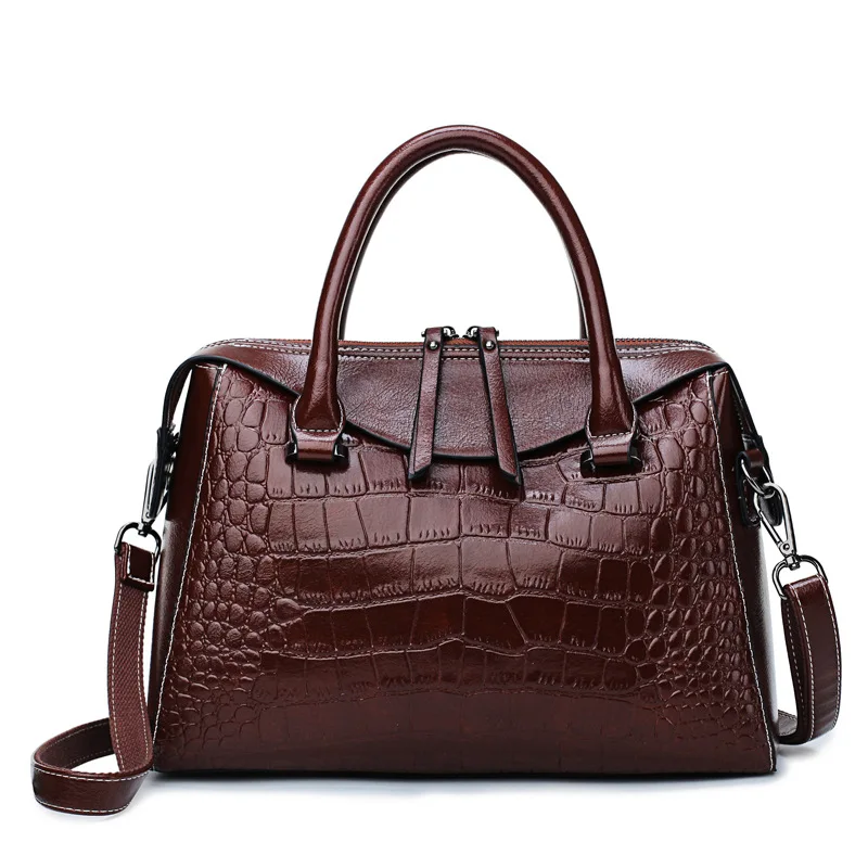 

Бостонские Сумки из натуральной кожи 2022, модная новинка, Женская портативная Диагональная Сумка на одно плечо, роскошные дизайнерские коше...