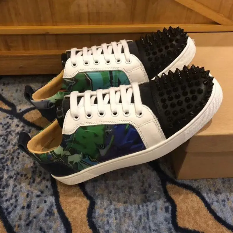 Luxury Designer Shoes Spiked Red Bottom Shoes for Men Dress Shoes Rivets Casual Flats Sneakers Birthday Present High Quality Vip