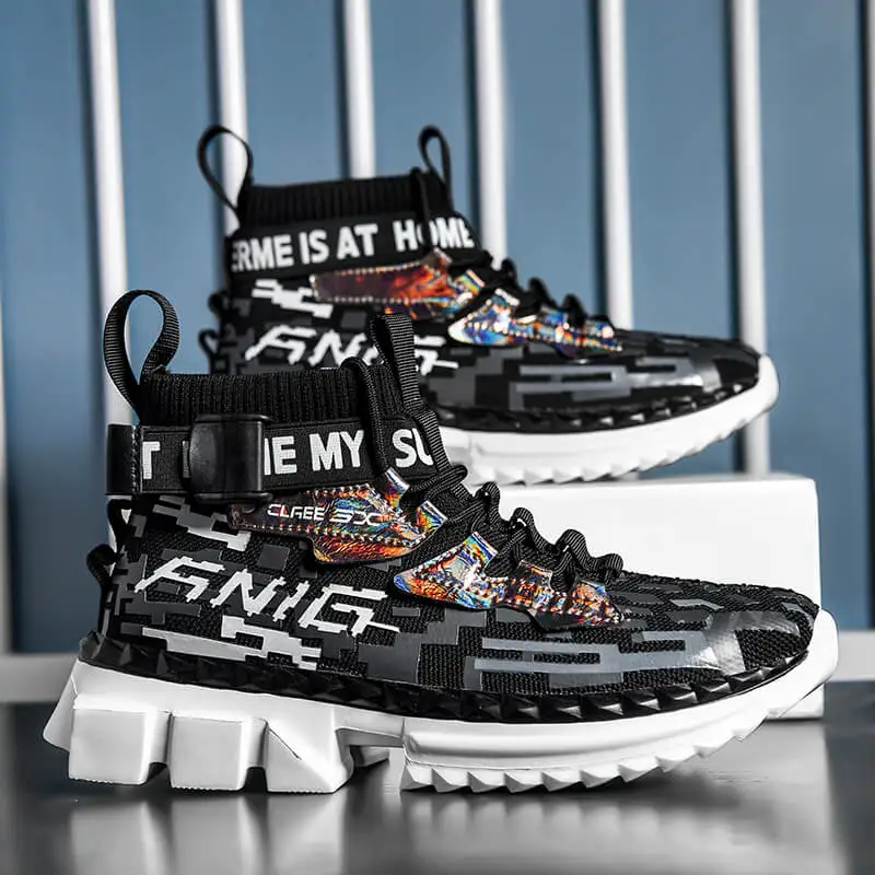 

Men's Casual Sneakers New Thick Bottom Running Shoes For Men High Top Sports Sock Boots Lightweight Fashion Hip Hop Streetwear