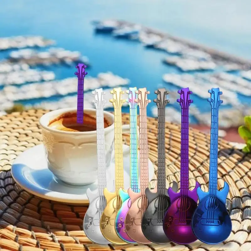 Гитарный комплект кофейных ложек десертная ложка для мороженого из нержавеющей