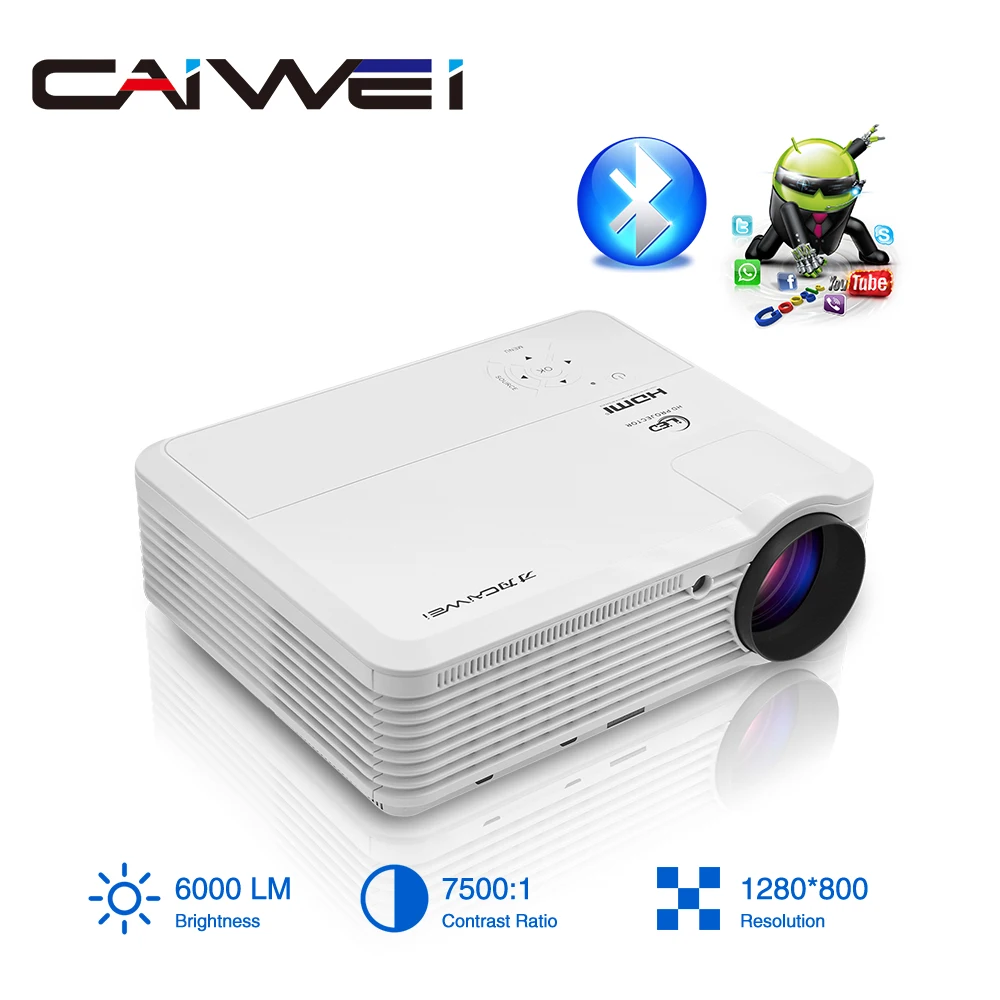 A7AB CAIWEI LCD Android WiFi проектор домашний кинотеатр LED Proyector HD видео фильмы игра