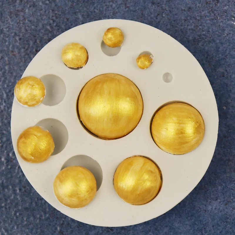 

Size pearl dots semicircle silicone fondant chocolate cake mold DIY baking tools handmade soap mold