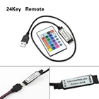 Светодиодная лента с USB-кабелем, 0,5 м1 м, пульт дистанционного управления, 5 В, 24 клавиши, для разноцветных светодиодных лент RGB