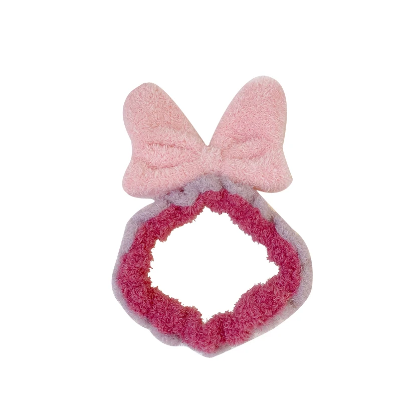 

1Pcs Bowknot Plush Headband Elastic Hair Band Soft Plush Big Bow Hairband Hair Accessories For Wash Face Makeup SPA Shower