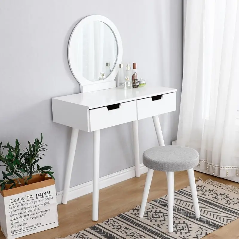 

Dressing Table With Mirror Bedroom Furniture Makeup Table Small Bay Window Simple Dressing Drawers For Mirrored Dresser HWC