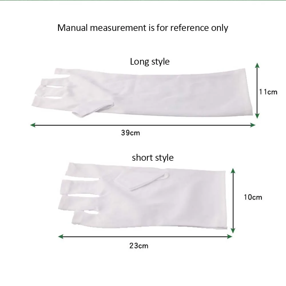 1 пара Защита от УФ излучения перчатки защита для дизайна ногтей Гелевые с