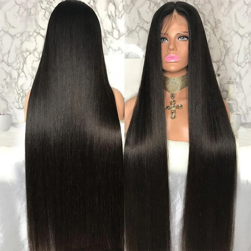 28 30 36 дюймов прямые синтетические волосы короткие Синтетические на кружеве