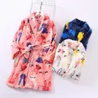 Детский халат на осень и зиму, Детская ночная рубашка для мальчиков и девочек, фланелевая теплая Домашняя одежда, халат, Детская Пижама