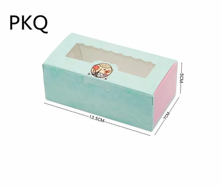 10 шт крафт коробка для торта с пластиковым отверстием ремесло выпечки бумажная