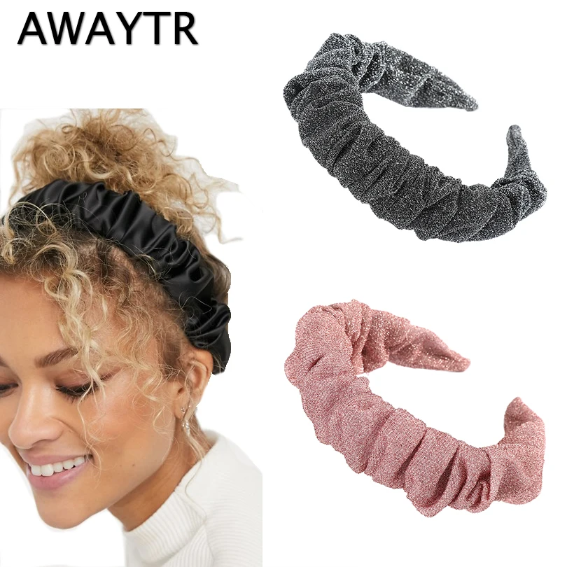 Женский обруч для волос с блестками AWAYTR нескользящий в виде ободок аксессуар
