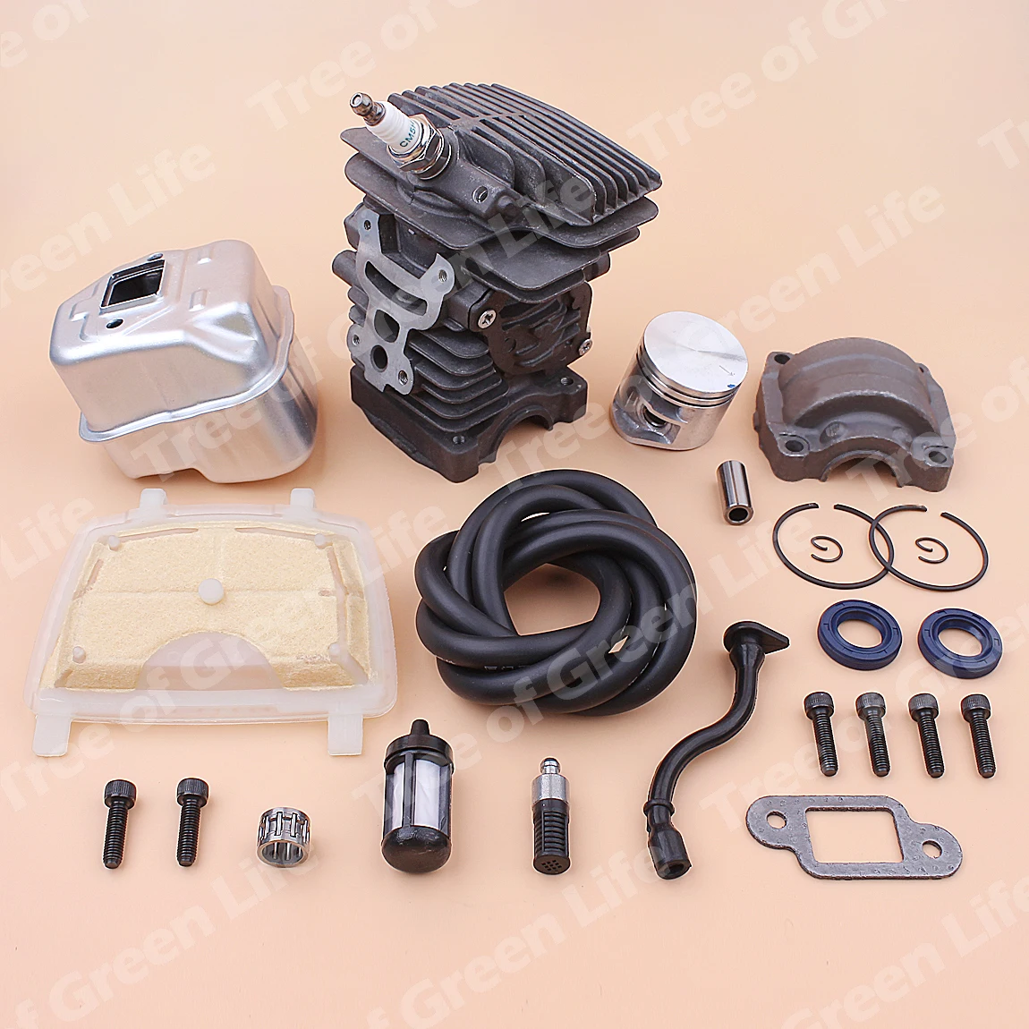 38mm Cylinder Piston Exhaust Muffler Kit For Stihl MS181 MS 181 Air Fuel Oil Seal Filter Line Engine Pan Base Bearing Chainsaw |