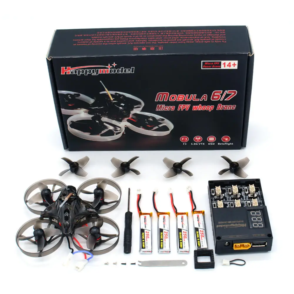 Happymodel Mobula7 V2 75 мм Bwhoop Crazybee F3 Pro OSD 2S FPV гоночный Дрон Квадрокоптер с обновлением BB2 ESC 700TVL BNF