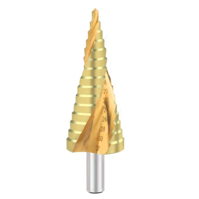 

4-12/20/32mm Metric Spiral Flute Pagoda Shape Hole Cutter HSS Step Drill Bit