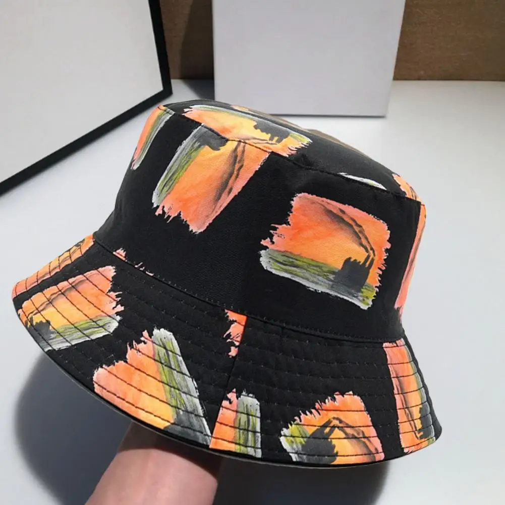 

Unisex Bucket Hats Printing Sunshade Double Sided Wide Brim Bucket Fisherman Hat Fashion Accessories for Outdoor Summer 2021