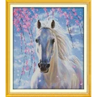 Вечная любовь Белая лошадь (2) китайский набор крестиков экологический хлопок Печатный DIY новогодние украшения для дома