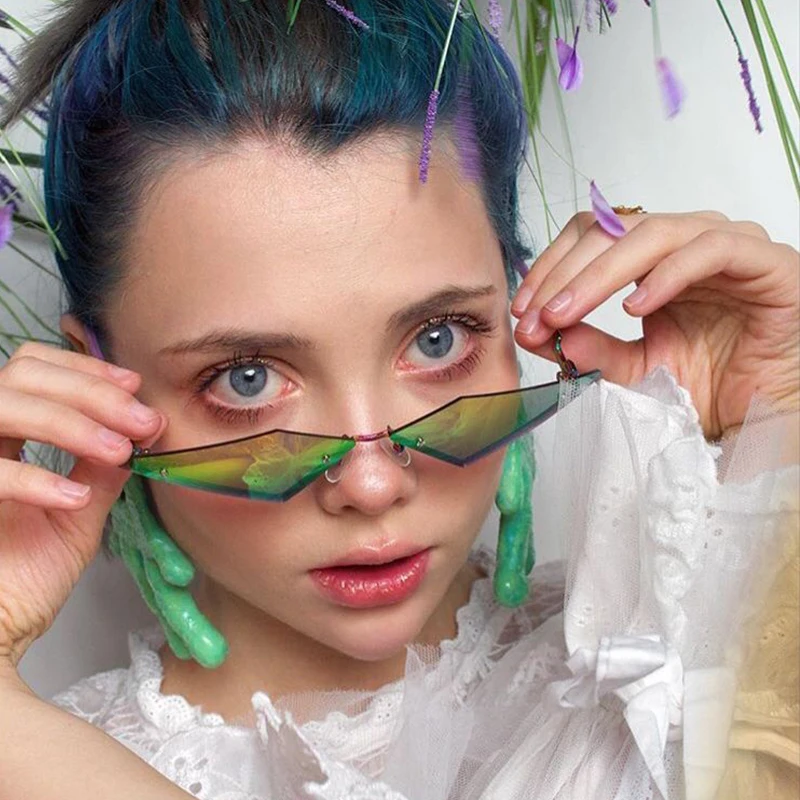 Зеркальные Ретро Винтажные маленькие женские солнцезащитные очки роскошные